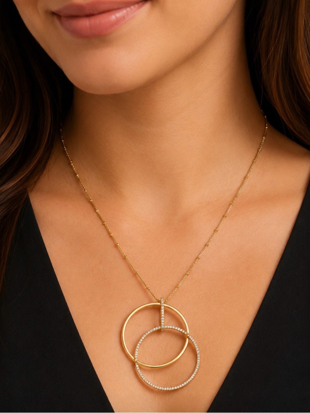 kate spade Gold Interlocking Circle Pendant Necklace